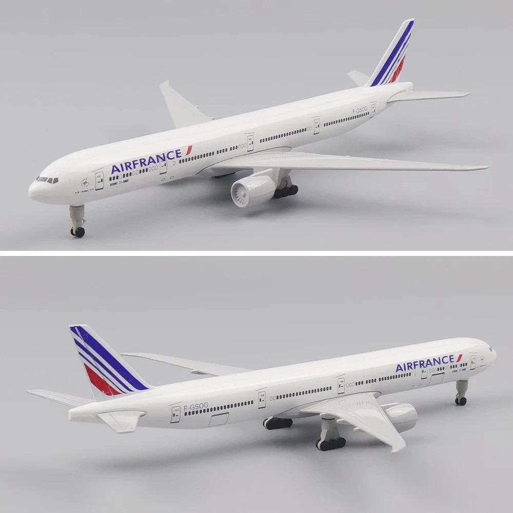 B777 Air France 777 Airlines 20CM Model Plane Kits To Build Die-casting Alloy Metal Airplane Model With Landing Gear Decoration