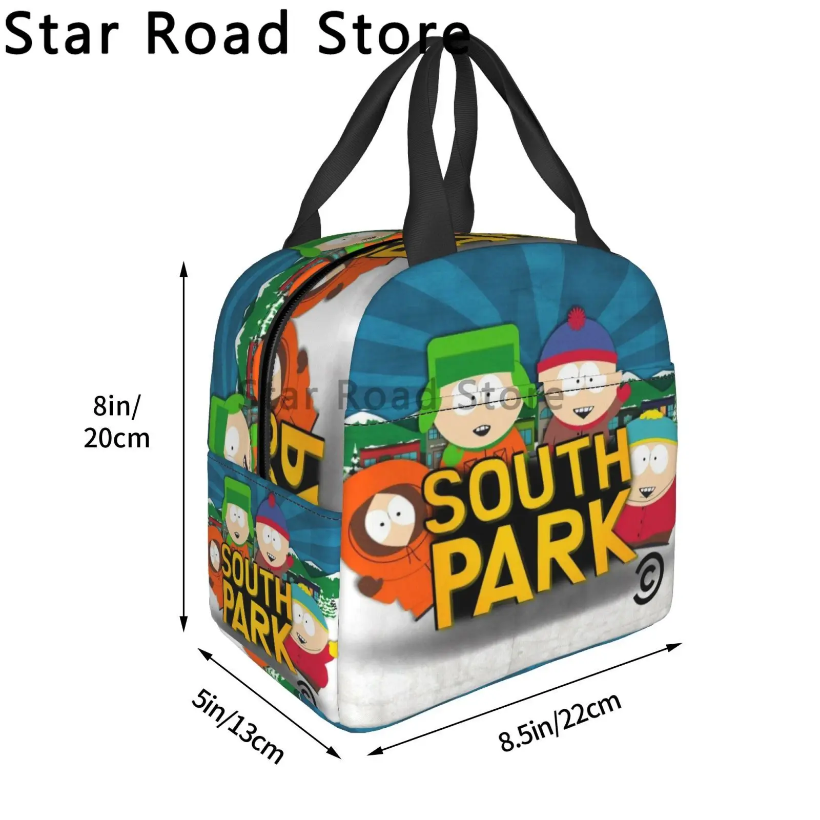 Cartoon Southparks Insulated Lunch Bag Thermal Lunch Container Large Tote Lunch Box Food Storage Bags School Kids Travel