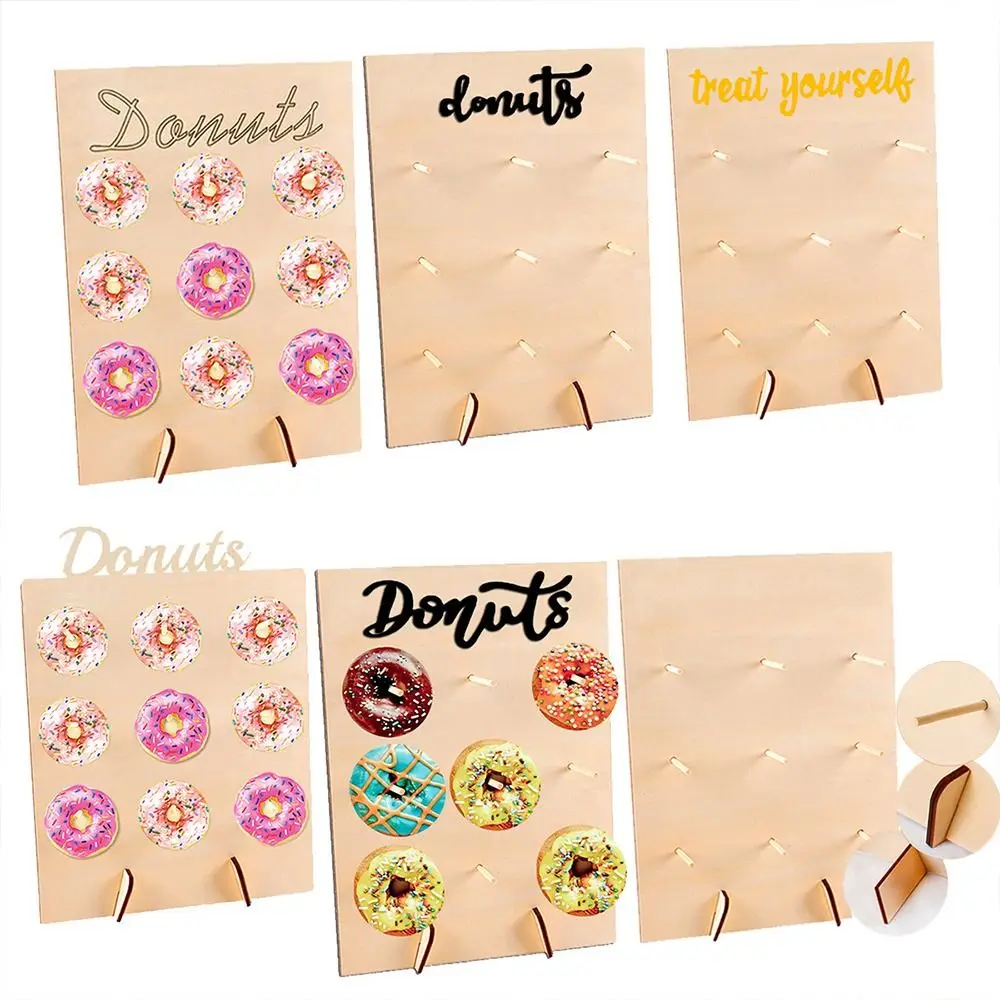 Donut Wall Holds Stand Sweet Cart Rustic Wedding Table Decor Doughnut Birthday Party Candy Bar Baby Shower Donut Party