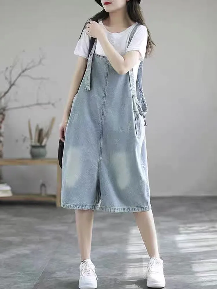 acão Jeans F Plus Size Estilo Coreano Versátil, Novo Verão 2025, Casual Modelador de Cinco Quartos