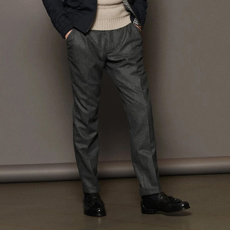 

Men's Suit Pants Spring And Autumn New Mature Business Dark Grey British Slim Large Size Trousers