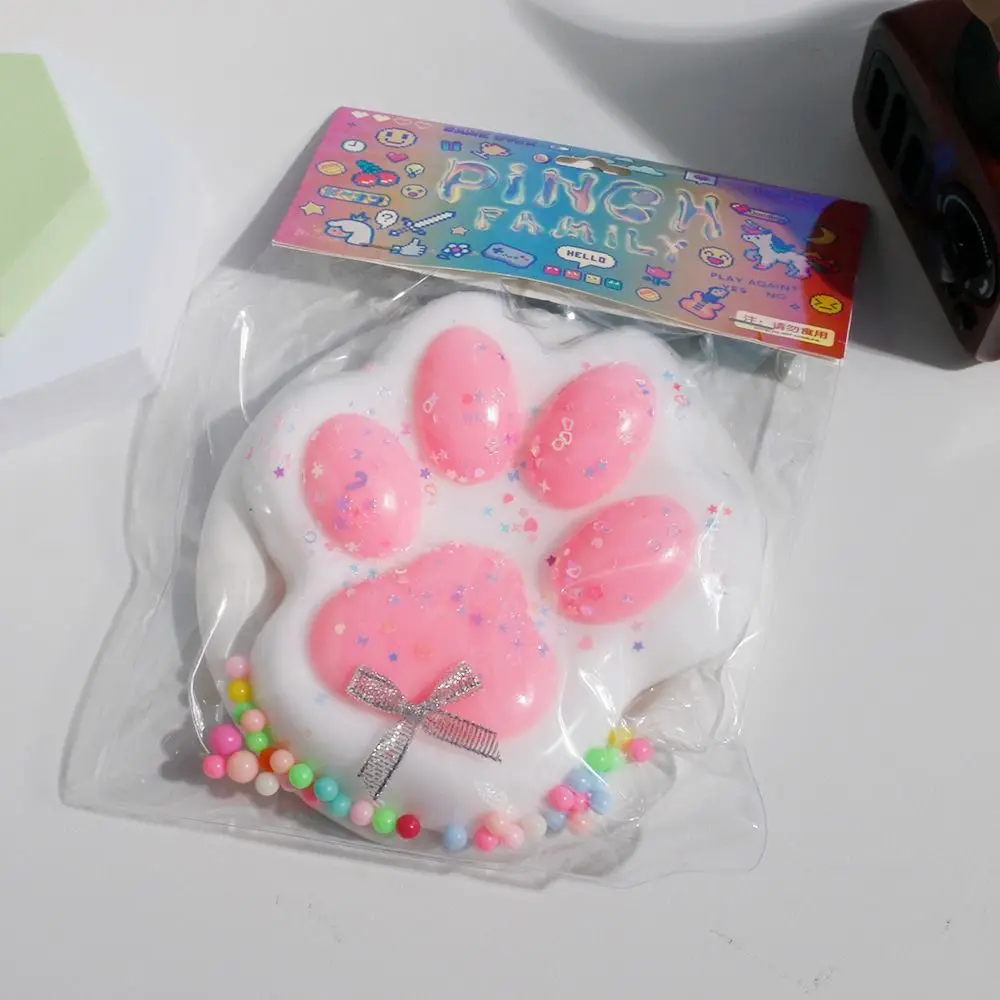 Creative Funny Super Large Cat Paw Squeeze Toy Soft Silicone Cartoon Fidget Toy Colorful Kneading Cat Paw Pinch Toy