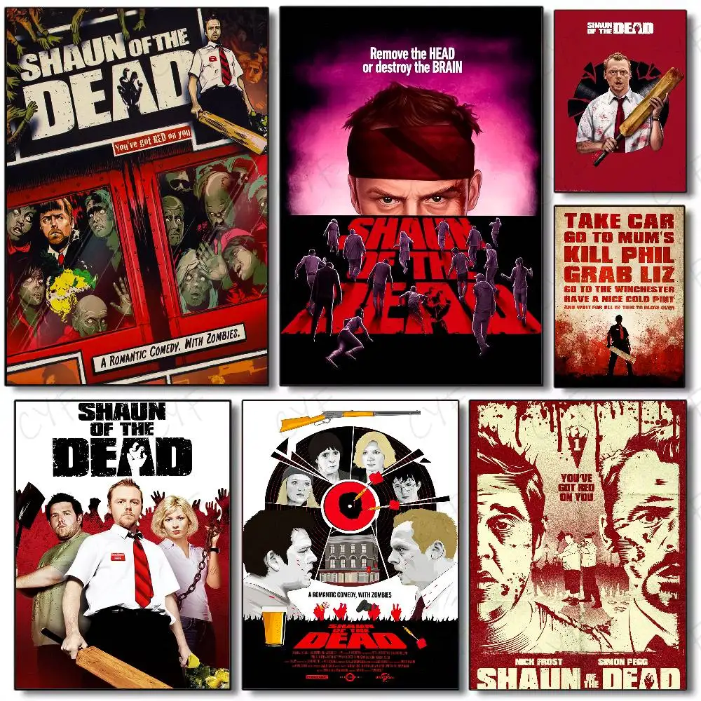 Póster Artístico de película de comedia de terror S-Shaun of the Dead-MT con impresiones, regalo de decoración para el hogar, dormitorio y sala de estar