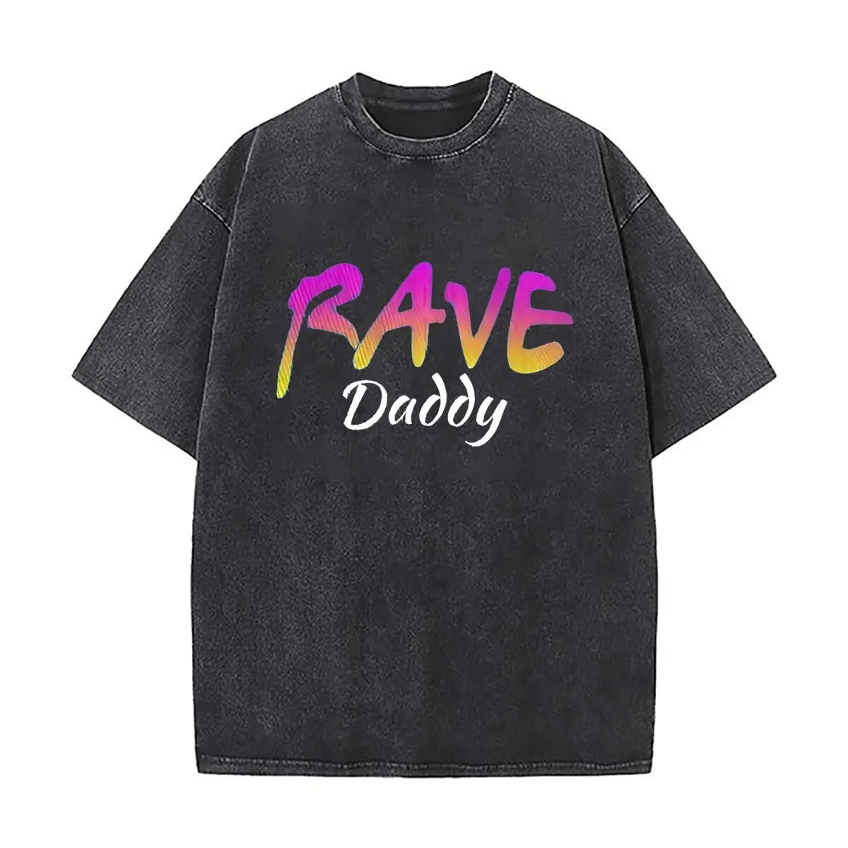 Rave Daddy Funny Festival Meme 2025 Washed Vintage T-Shirts Street Hip Hop Retro Punk T Shirt