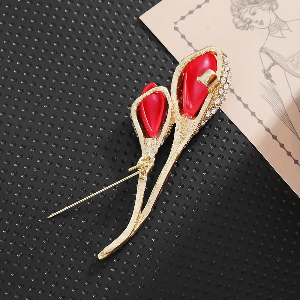 الإبداعية الزركون توليب جوهرة ملونة بروش، المرأة المضادة للتعرض وشاح مشبك، الملابس الثابتة دبوس معدني الملحقات