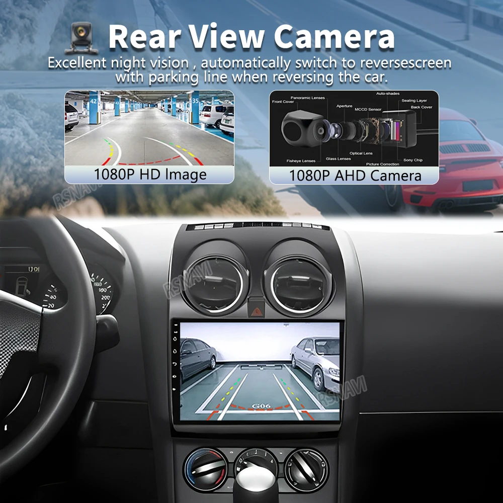Qualcomm Android 16 For Nissan Qashqai J10 Rogue 2005 -2015 2K QLED Stereo Car Radio Multimedia Video GPS 4GWiFi CarPlay+AUTO BT