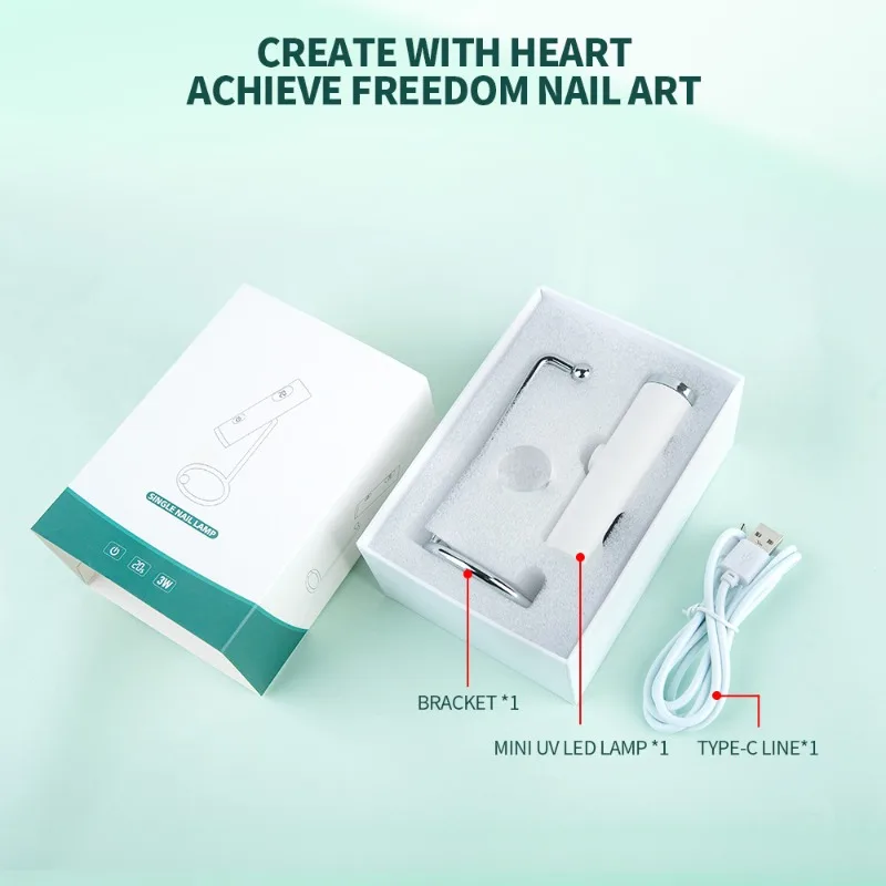 Mini Handheld UV Led-warmingslamp voor draagbare oplaadbare nageldroger voor het uitharden van gellak Forl-nagels Manicure Salon Gereedschap Schoonheid