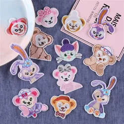 Cute Disney StellaLou Bunny Bear ShellieMay Series Iron on Embroidered Patches For Sew Clothes Jeans Ironing Cartoon Applique