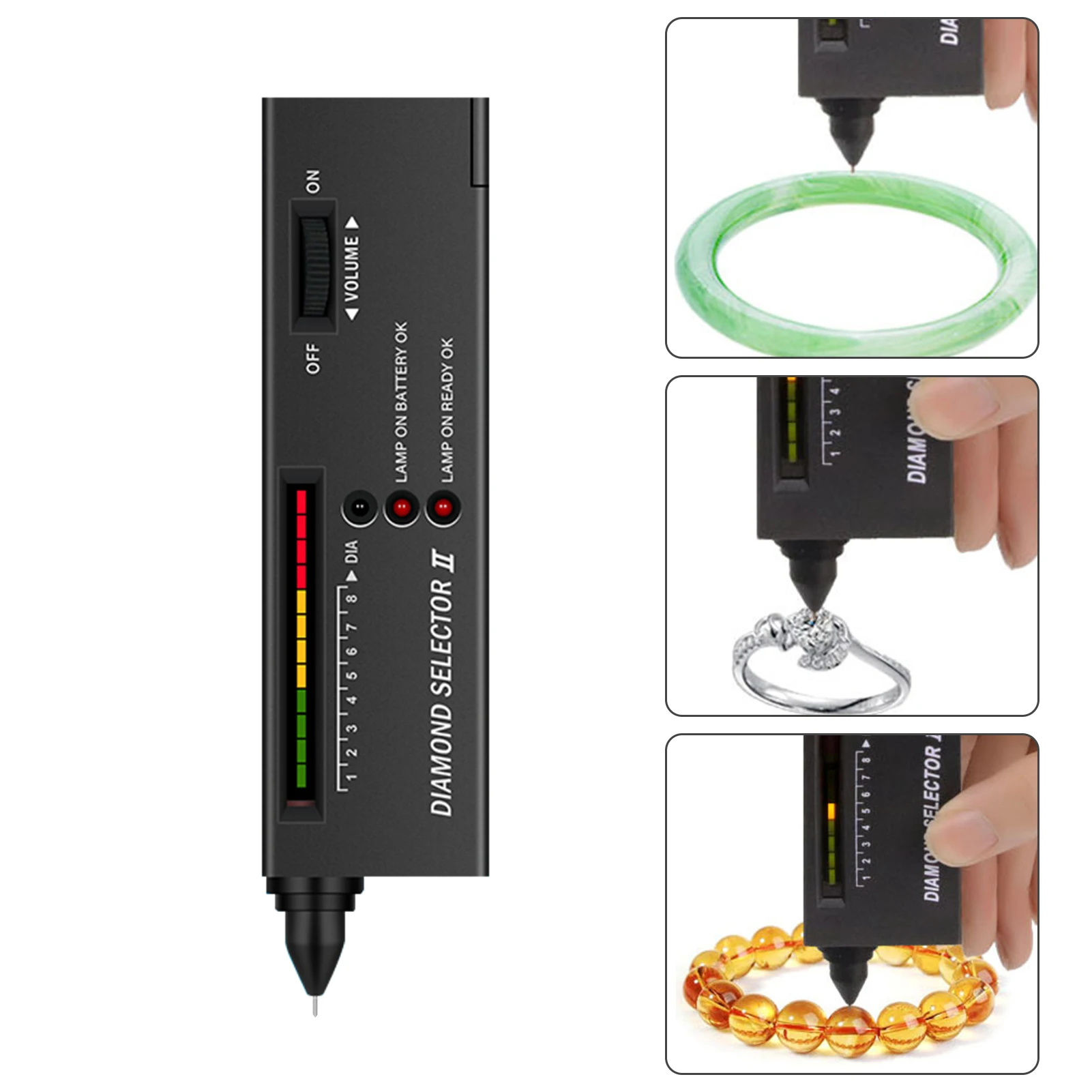 Diamond Selector II Professional LED Diamond Tester Diamond Indicator Jewelry Crystal Jade Selector Test Pen Tool High Accuracy