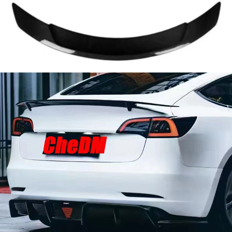 For 2019-2023 Tesla Model3 100%Real Carbon Fiberhighquality Rear Spoiler Trunk Lid Cmst Style