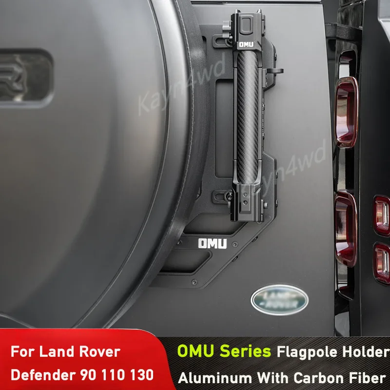 

Off Road Accessories OMU Aluminum & Carbon Fiber Flagpole Holder Bracket Tailgate Mount for Land Rover Defender 90 110 130