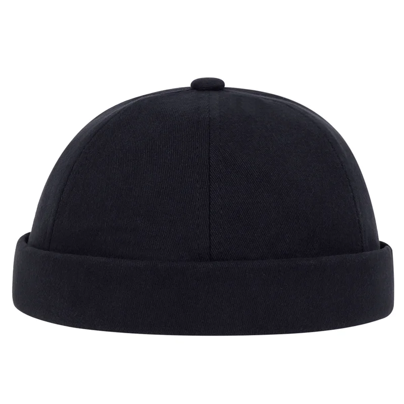 Mężczyźni kobiety Skullcap czapka marynarska X nit haft ciepłe walcowane mankiet kapelusz wędkarski Brimless Hat Solid Color regulowany bawełniane