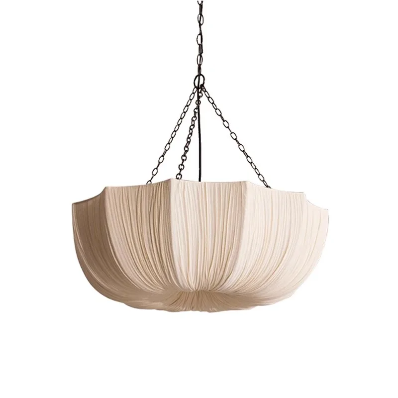 Japanese Wabi Sabi Retro Fabric Pendant Lights Living Dining Room Chandelier Lighting Home Decor Bedroom Lustre Led Hanging Lamp