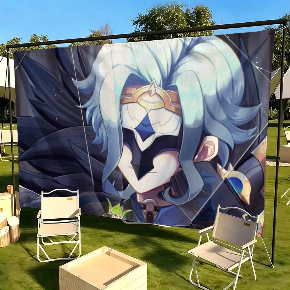 A-Genshin Impact Fatui Pierro Dottore  Flags Wall Hanging Tapestry Outdoor Garage Room Decorative flag Background Blanket
