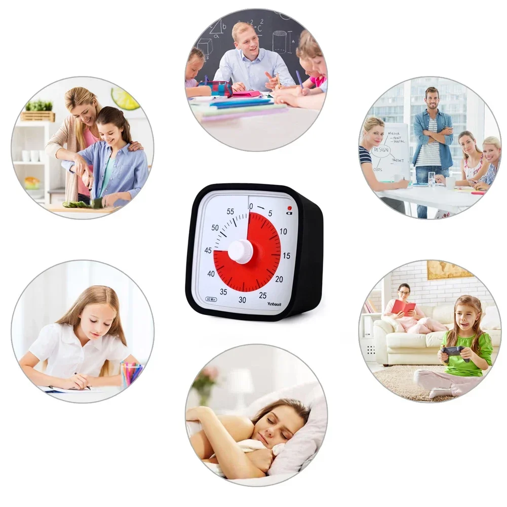 Humanized Time Manager Students Learning Time Management Device Manual Visual Timer Alarm Clock Drop-proof Kitchen Timer Tools