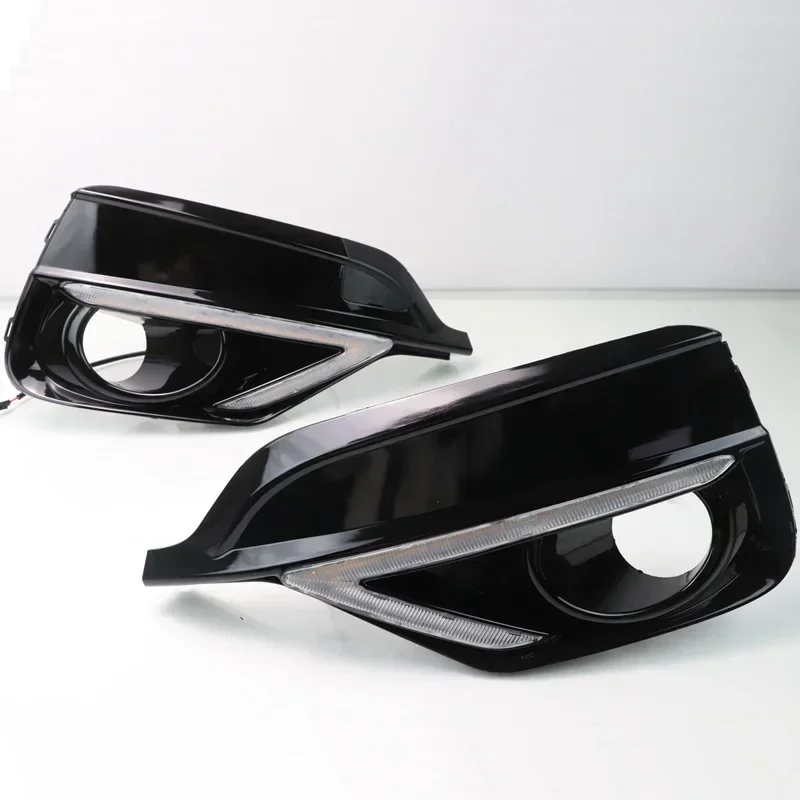 

Car LED Daytime Running Headlamps For Honda Jazz Sport RS 2018 2019 Daylights Yellow Turn Signal DRL Car Foglamps