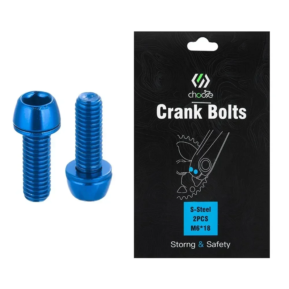 Bicycle Crank Bolts M6X18mm With Gasket Crankset Arm Fixing Bolts MTB Road Bike Crank Screws Red Green Blue Orange Colorful