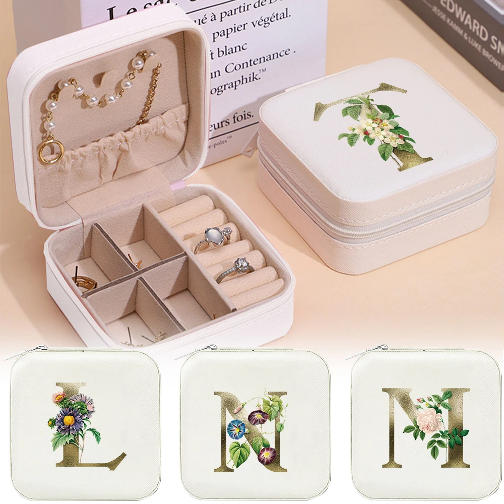 

Портативная шкатулка для драгоценностей 2025 года, высококачественные серьги на молнии, кольца, шкатулка для ювелирных изделий, серия «Золотой цветок», большой вместительный органайзер для путешествий
