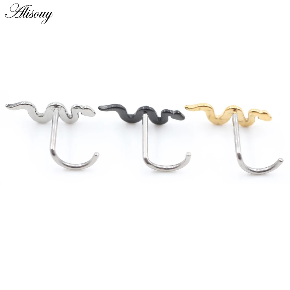 1 Piece Threadless Twist Snake Titanium Nose Rings Piercing Ear Septum Daith Captive Tragus Studs Earrings Body Jewelry