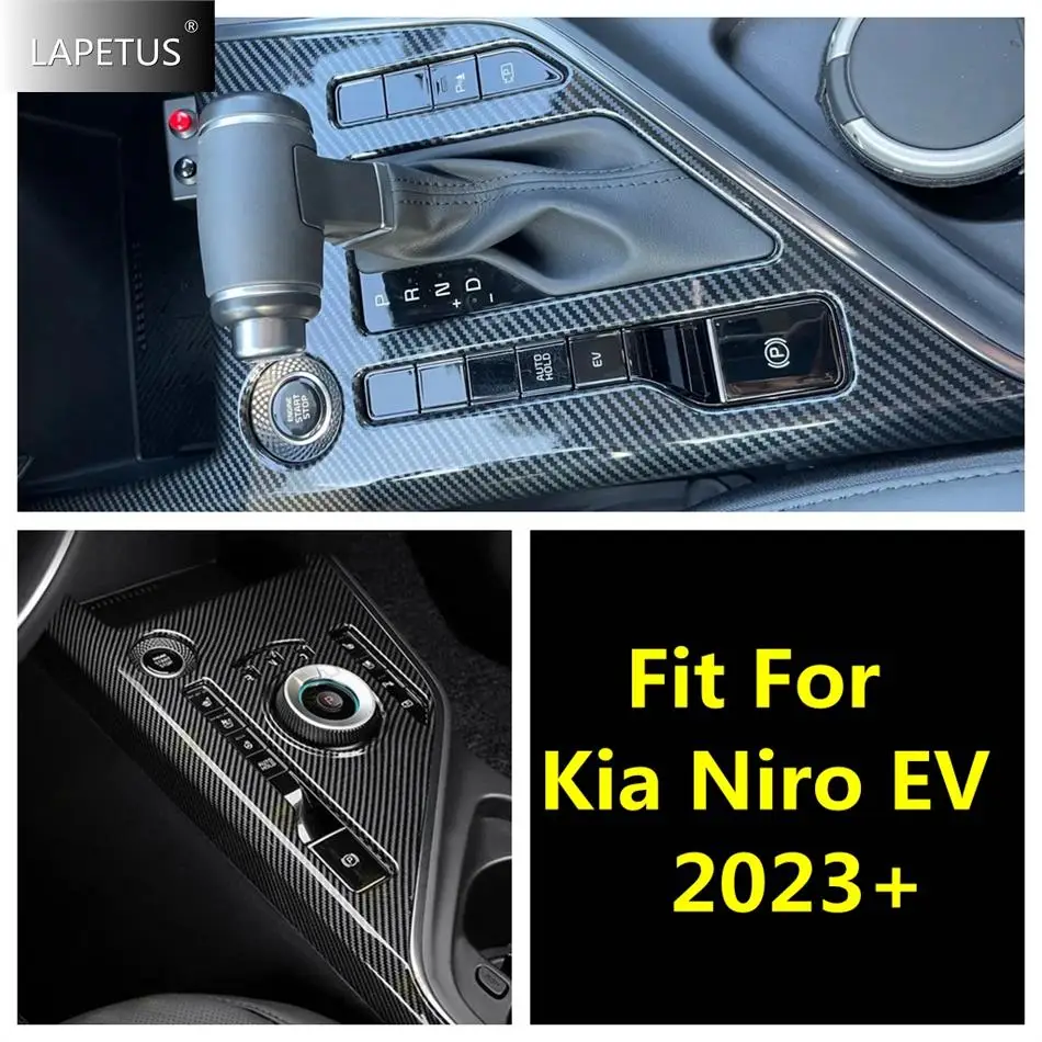 

Car Center Console Gear Box Shift Control Frame Gearshift Decor Panel Cover Trim For Kia Niro EV 2023 Carbon Fiber Accessories