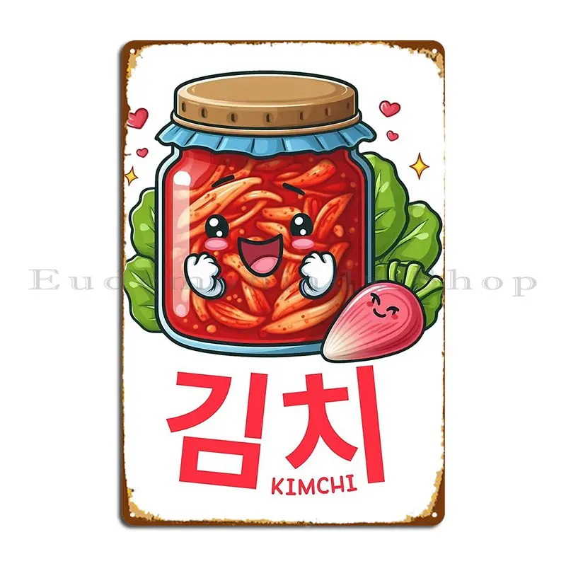 Ich liebe Kimchi in koreanischem Hangul koreanischem Essen dramas addiges Metall Plakette Poster Plaketten Club Designer Wand benutzer definierte Zinn Zeichen Poster