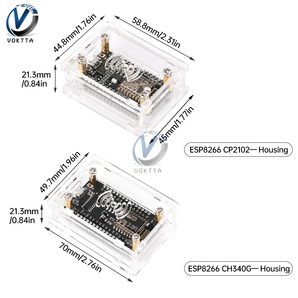 NodeMcu Lua ESP8266 CP2102 CH340G ESP32 Iot 개발 보드 투명 아크릴 보호 쉘 DIY 케이스 느슨한 부품
