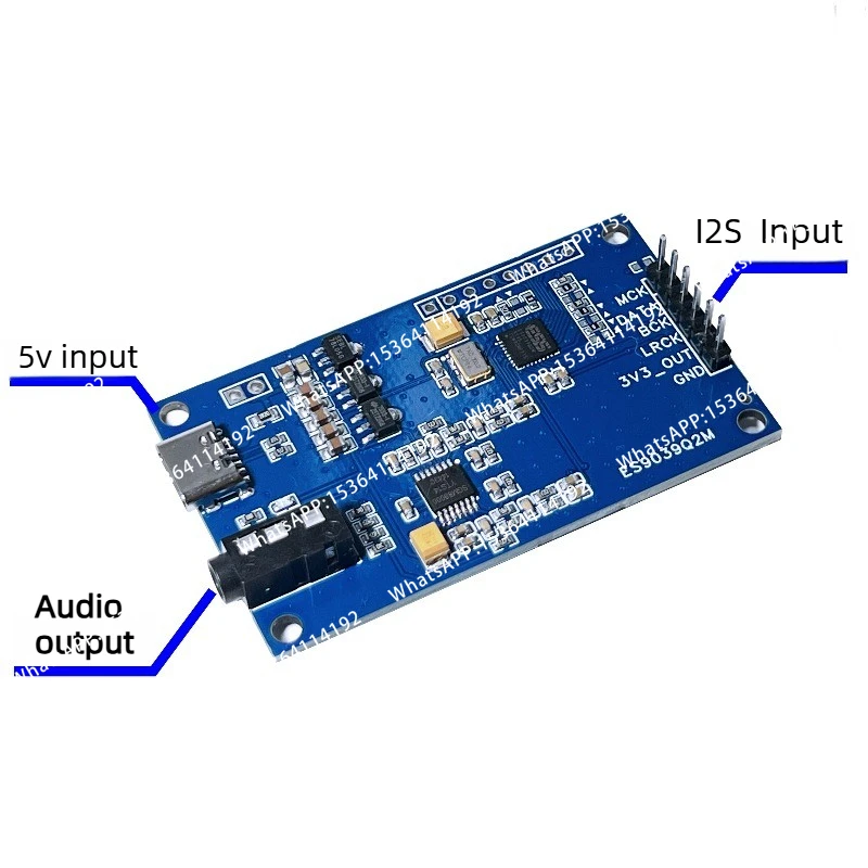 ES9039Q2M I2S Digital Audio Input DAC Decoding Board 3.5mm Output Audio Module USB 5V