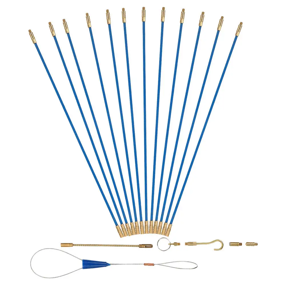1 Set Cable Puller Kit Fiberglass Fish Tape Wire Threader Electrical Wiring Tool For Electrician Cable Running Threading Device