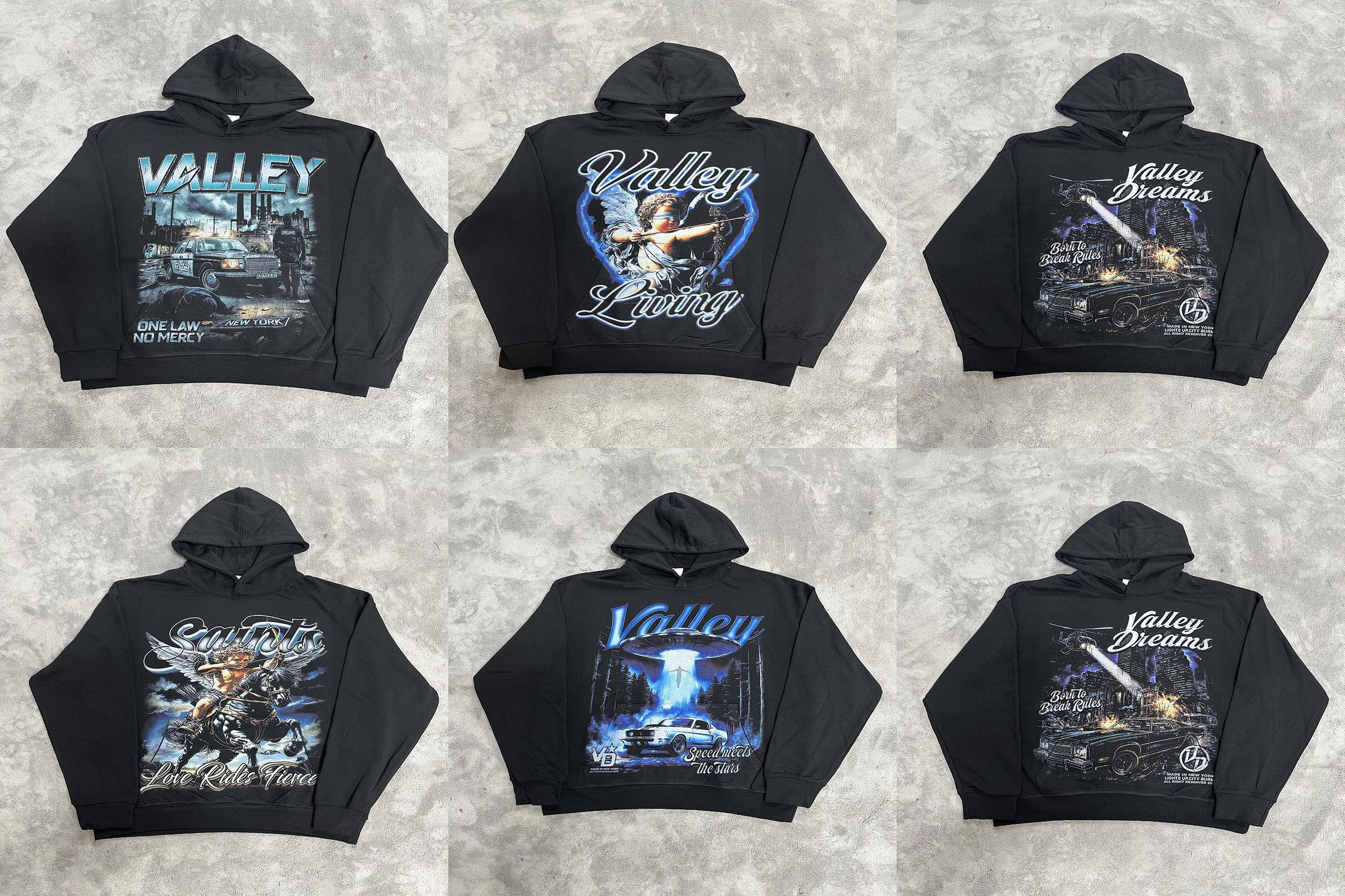 Sudadera con capucha VALLEY de buena calidad, moda para hombres y mujeres, sudadera con capucha VALE Vintage con impresión directa Digital