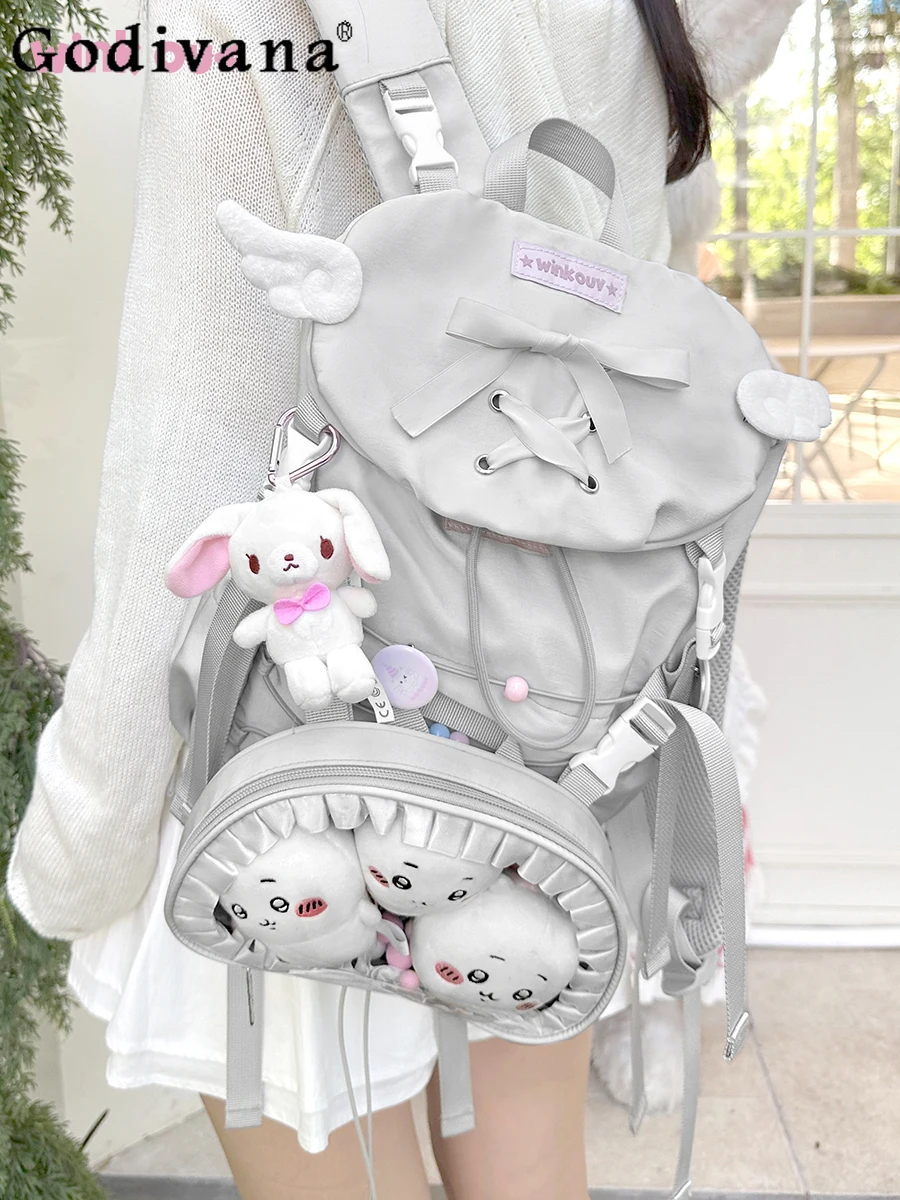 

2D Japanese Original Lolita Backpack Daily Large Capacity 20cm Cute Doll Bag Commuting Casual Versatile School Bag