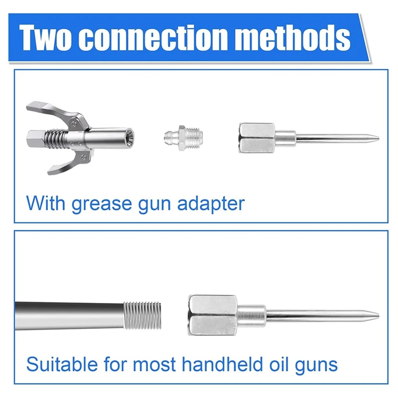 7-Piece Greasegun Needle Accessory Set, Including 5 Grease Needle Nozzles 1 Grease Needle Dispenser 1 Rubber Nipple