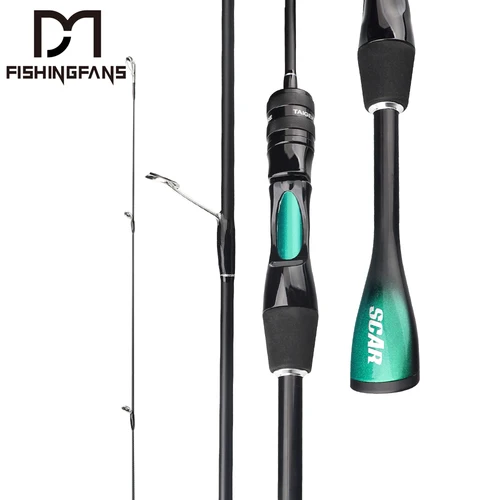 Imagen 1 del producto FISHINGFANS ORCA ultraligero UL punta sólida mango cónico LAKE RIVER giratorios recubrimiento caña de pescar