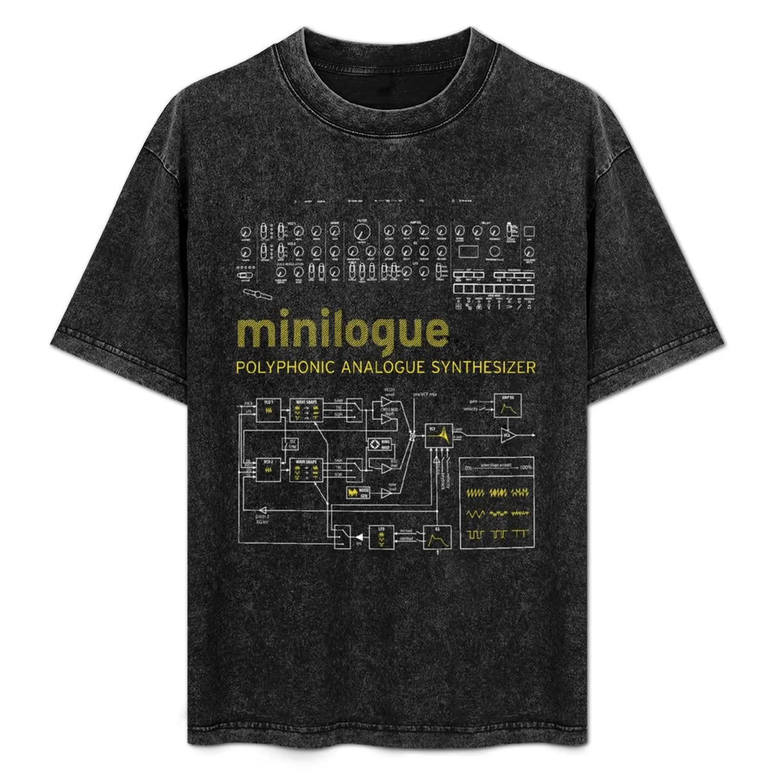 Minilogue Yellow Scheme T-Shirt korean fashion essential t shirt shirts graphic tee vintage t shirt men