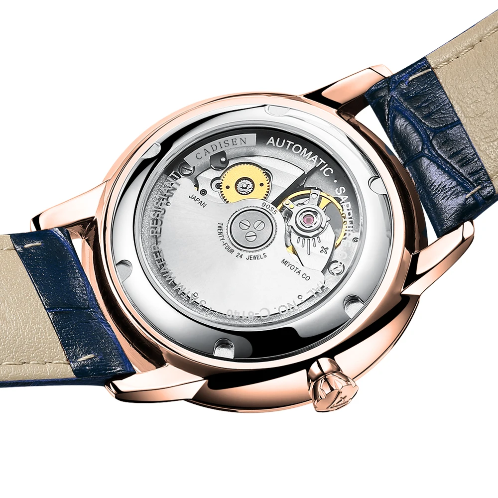 CADISEN 2026 Automatic Mechanical Watch Men MIYOTA 90S5 Sapphire Hollowed-out 9.5mm Ultra-thin Dial Wristwatch Gift With Box image 2