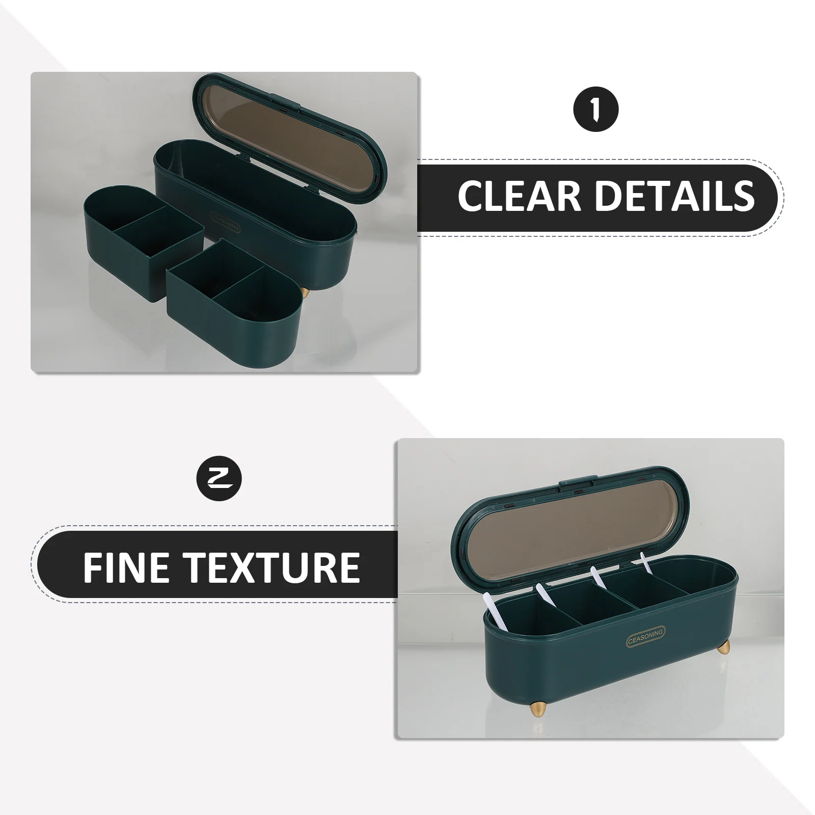 

Practical Kitchen Supplies Seasoning Box Bottles Spice Cans Jars Pepper Dispenser Storage Container Transparent Cover Sealing
