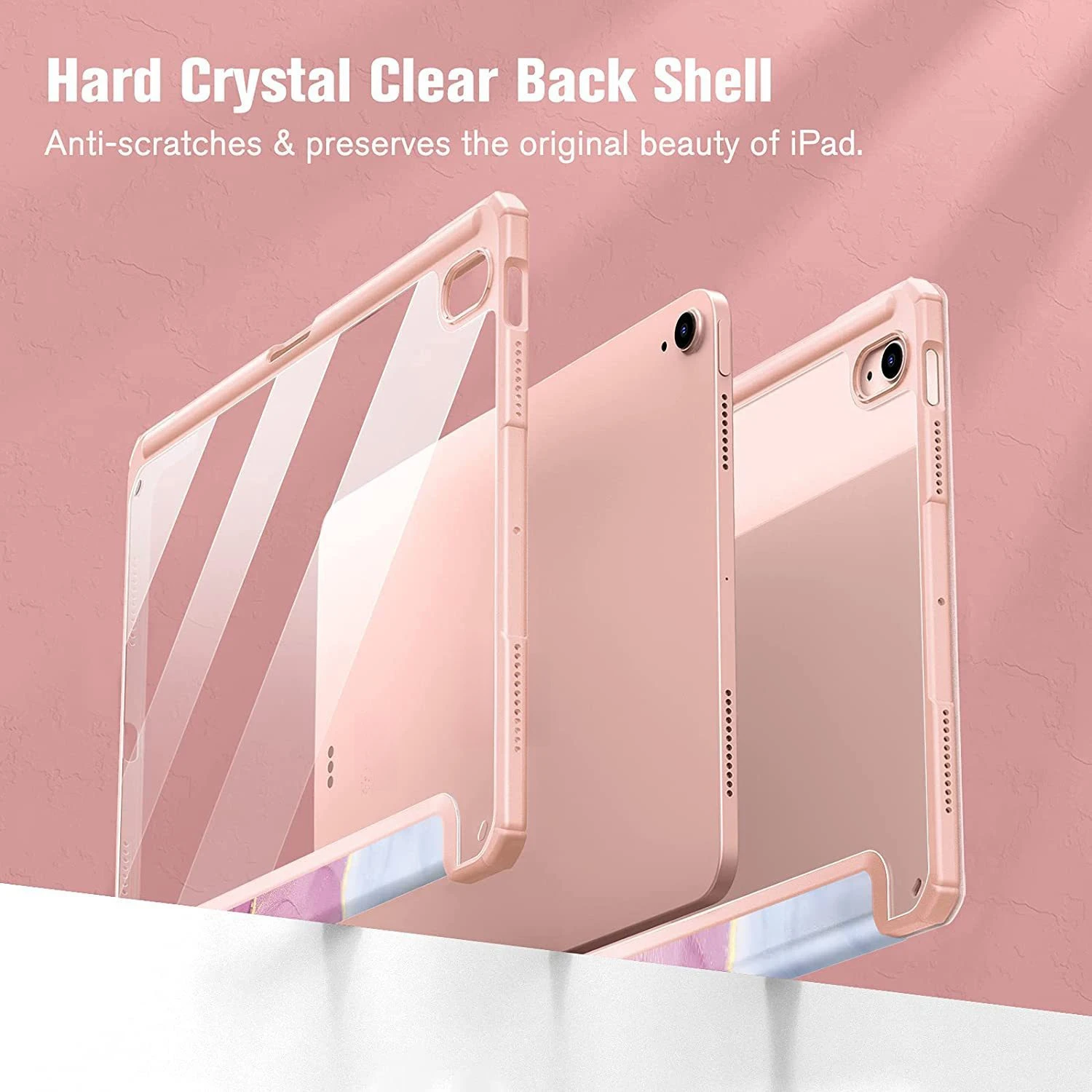 Marmor Dreifach Faltbare Acryl-Hülle mit Stifthalter für iPad Air 11 Pro 11 Auto-Aufweckfunktion Stoßfest – Detail 5