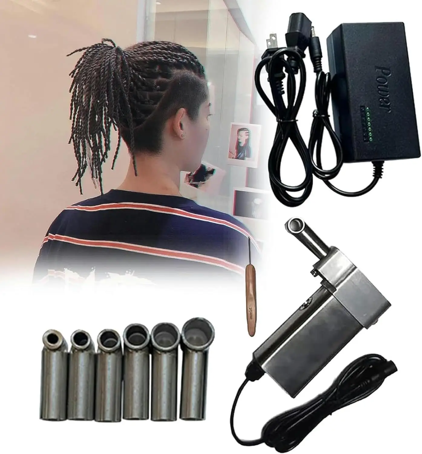 Braiding Machine,Dreadlock Machine,Automatic Hair Curling Machine with 6 Heads,Suitable for DIY Your Own Braided Hair Extensions