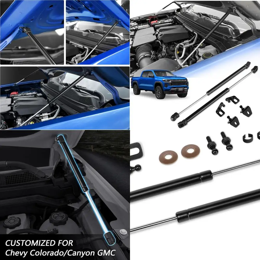 

Стойки капота для Chevy Colorado/Canyon GMC 2023 2024 2025 2026 — Модернизированная опора подъема капота, амортизаторы передних газовых пружин без сверления |