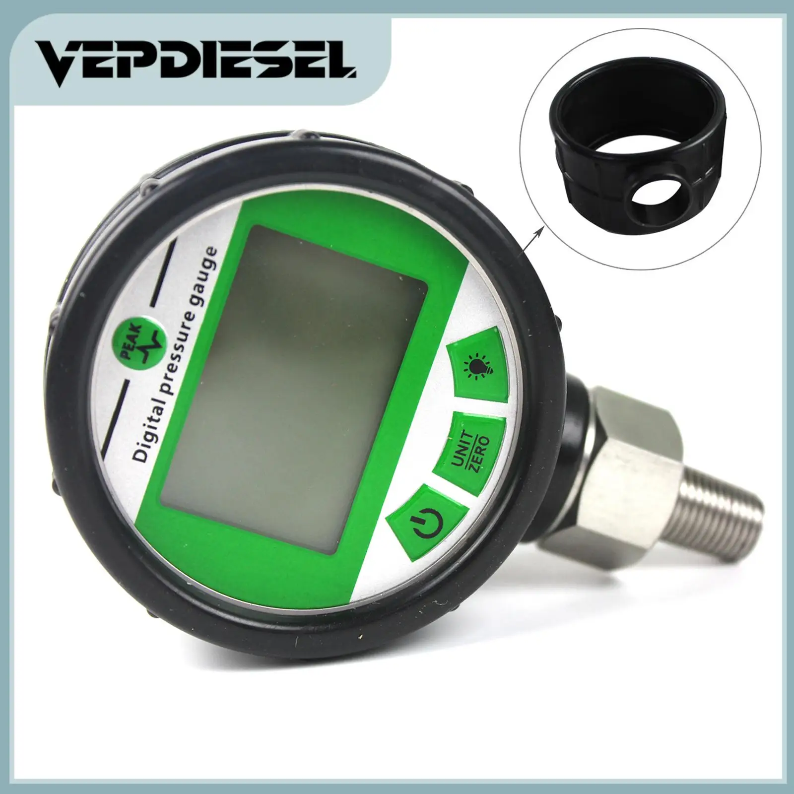 

1 PC Green Digital Pressure Gauge Display Meter 100MPA Dial 80mm 0.4% FS 1/4NPT G1/2 -0.1-100MPA/14500PSI Car Replacement Part