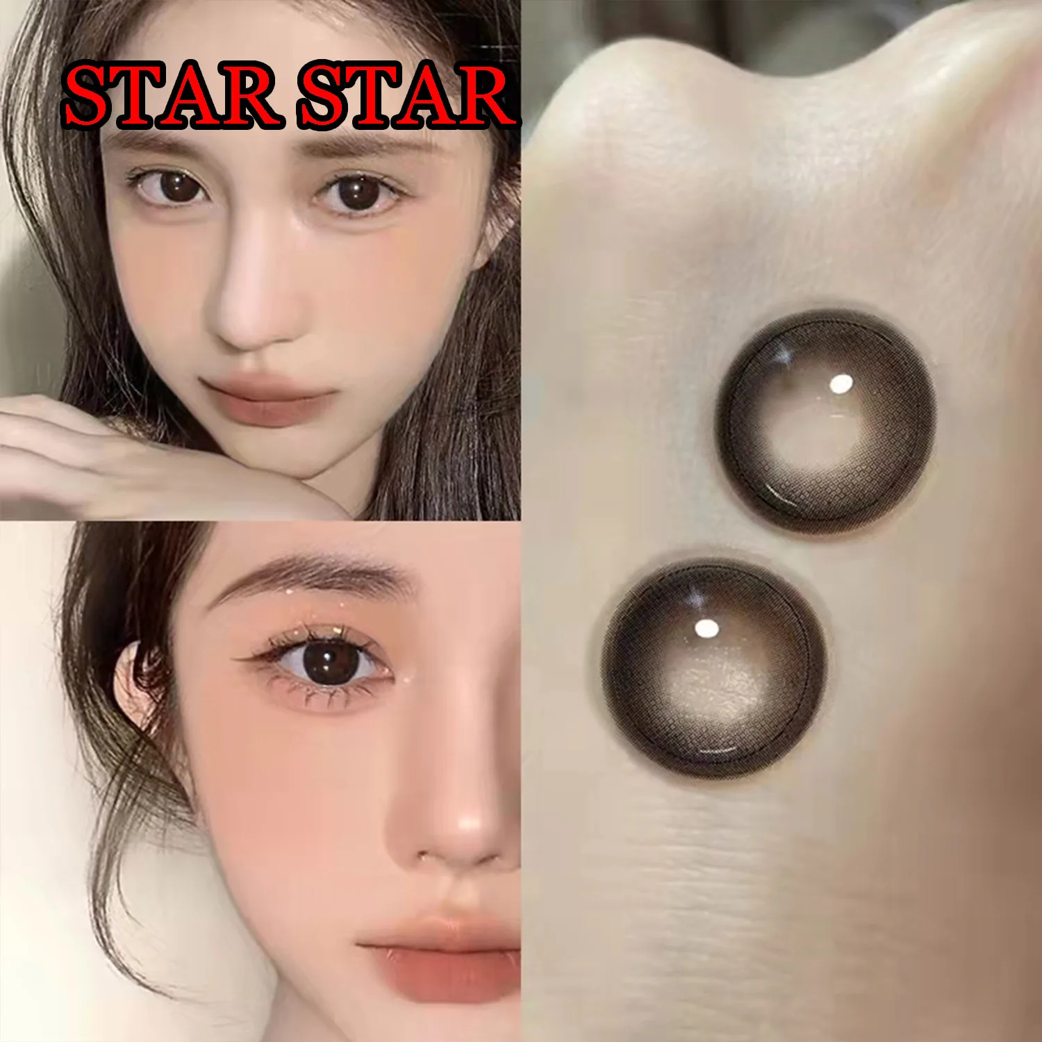 14.00mm Color Soft Contacts Lenses for Eyes Anime Accessories линзы для глаз цветные Star Star Black