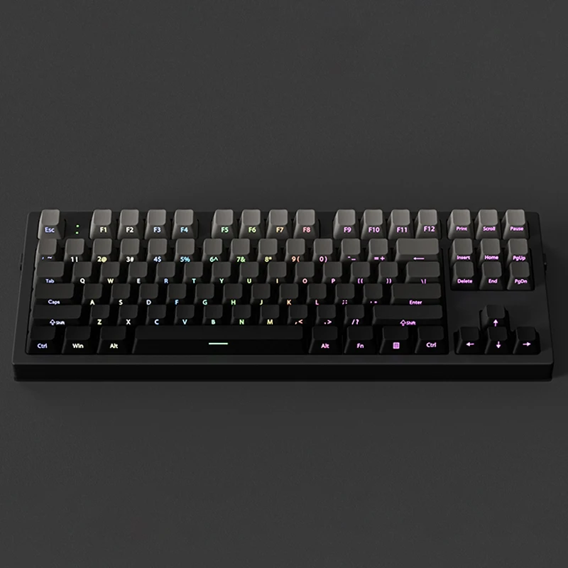 

Новые градиентные серые колпачки для клавиш Double Shot с RGB-подсветкой, OEM-профиль, 135 клавиш, колпачки для клавиш из ПБТ с боковым принтом для переключателей Cherry MX, клавиатуры