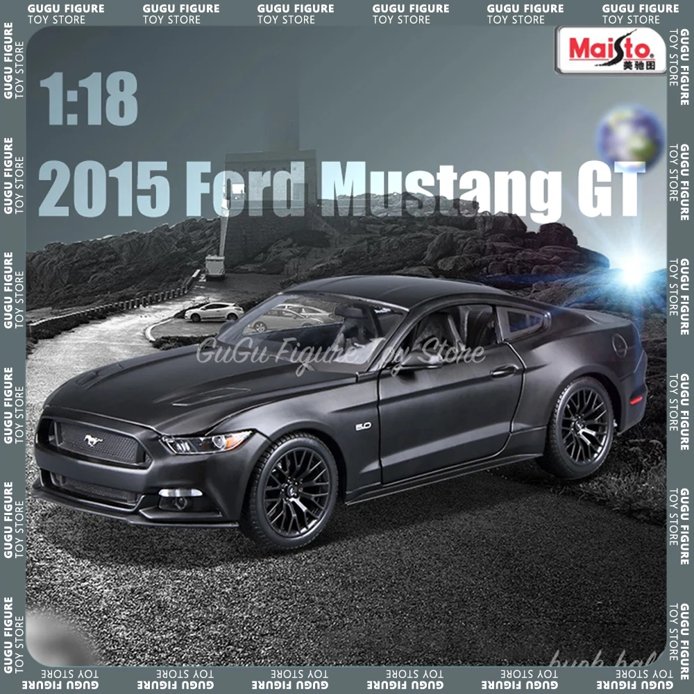 Ford Mustang Gt Racing Sports Car Maisto 1:18 2015 Diecast Model Edition Alloy Luxury Sports Vehicle Model Collection Toys Gifts