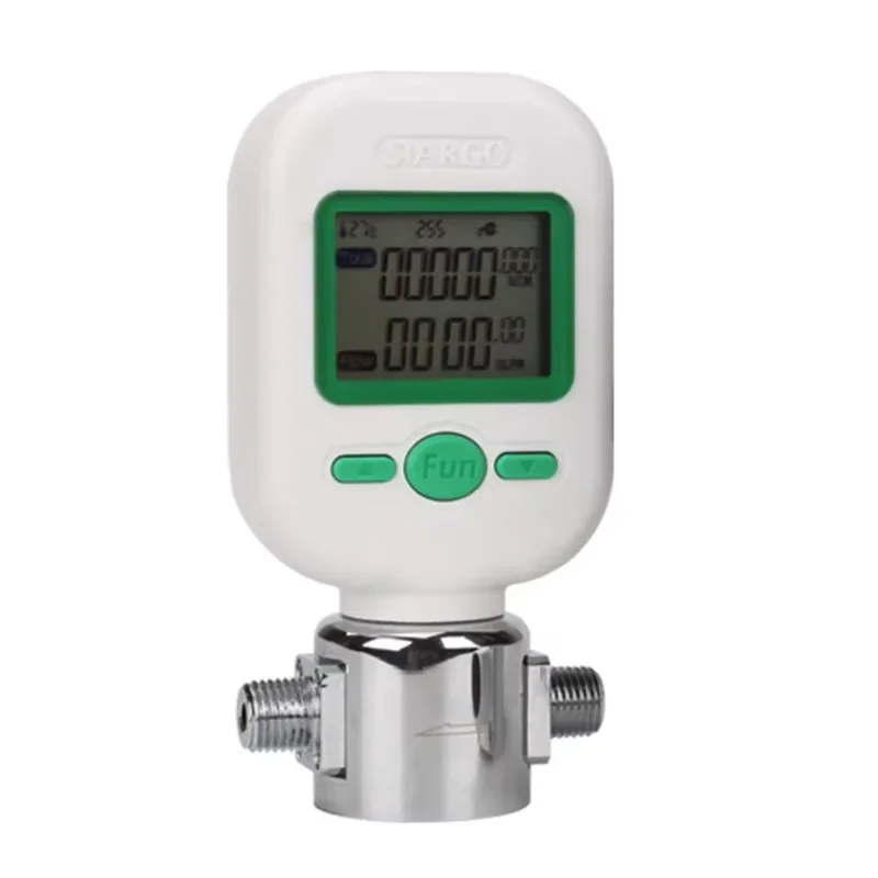 MF57  Small digital display electronic gas compressed air nitrogen oxygen flow meter Barometer