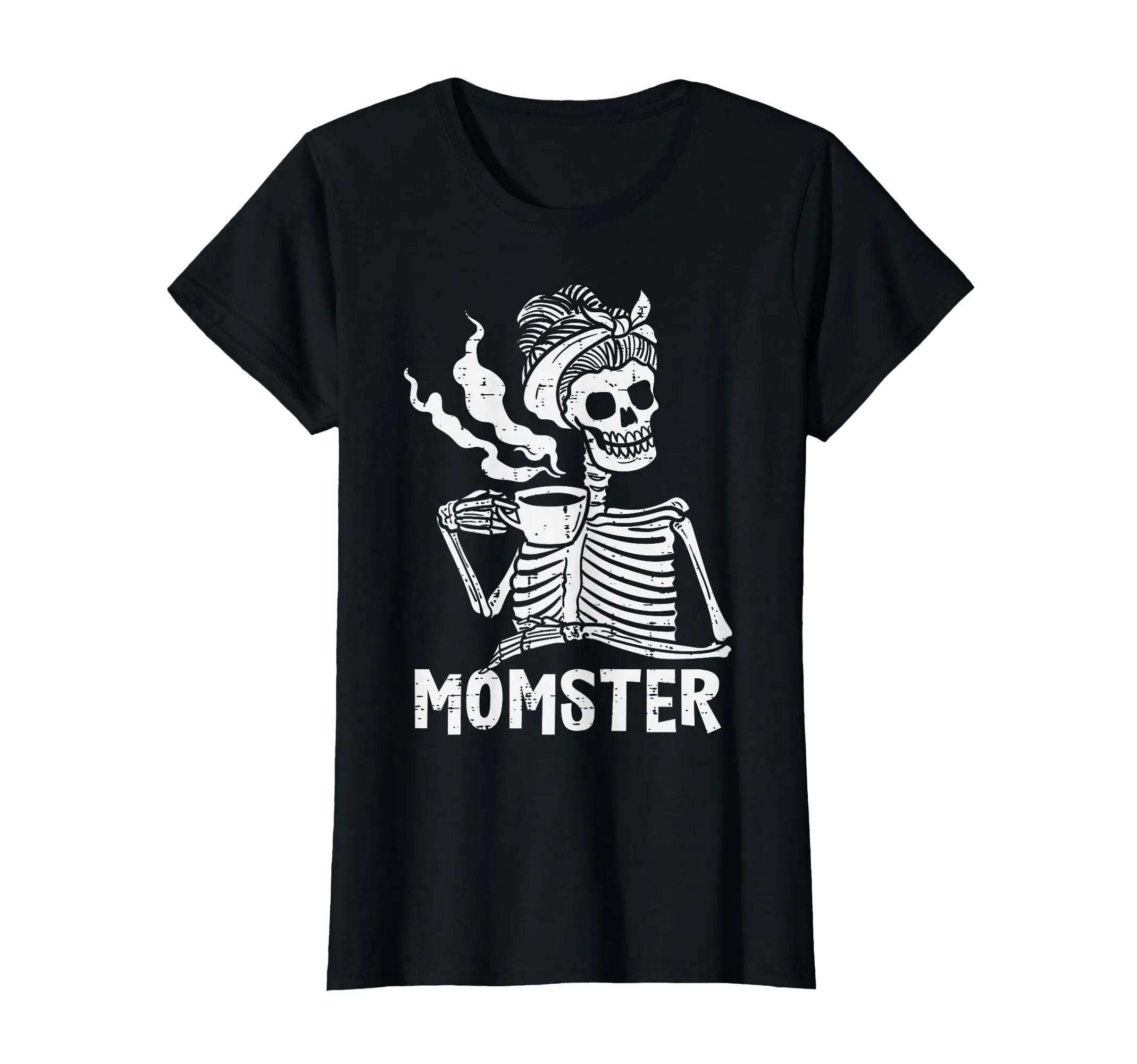 Momster Skeleton Woman Coffee Funny Retro Halloween Costume Men Women T-Shirt Classic Logo T Shirt and Stickers Graphic tee