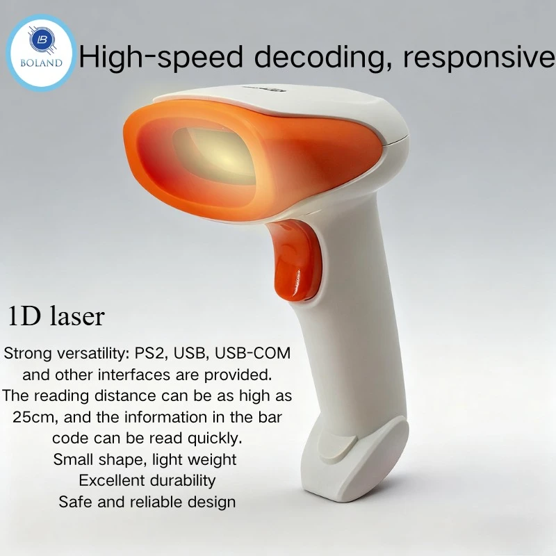 

1d laser wireless barcode scanner USB wired wireless Handheld Portable Barcode Reader for Local Warehouse Products Scanning