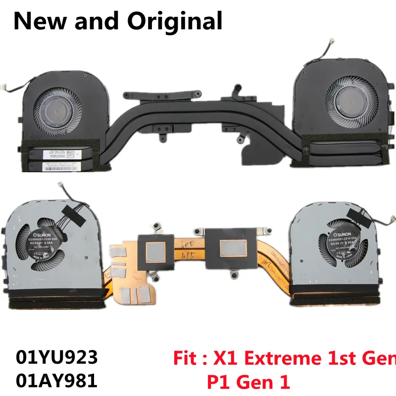 Original Cpu Térmica Ventilador de Refrigeração Cooler Dissipador Calor para Lenovo Thinkpad x1 Extrema 1st p1 Gen Portátil 01yu923 01ay981 Novo