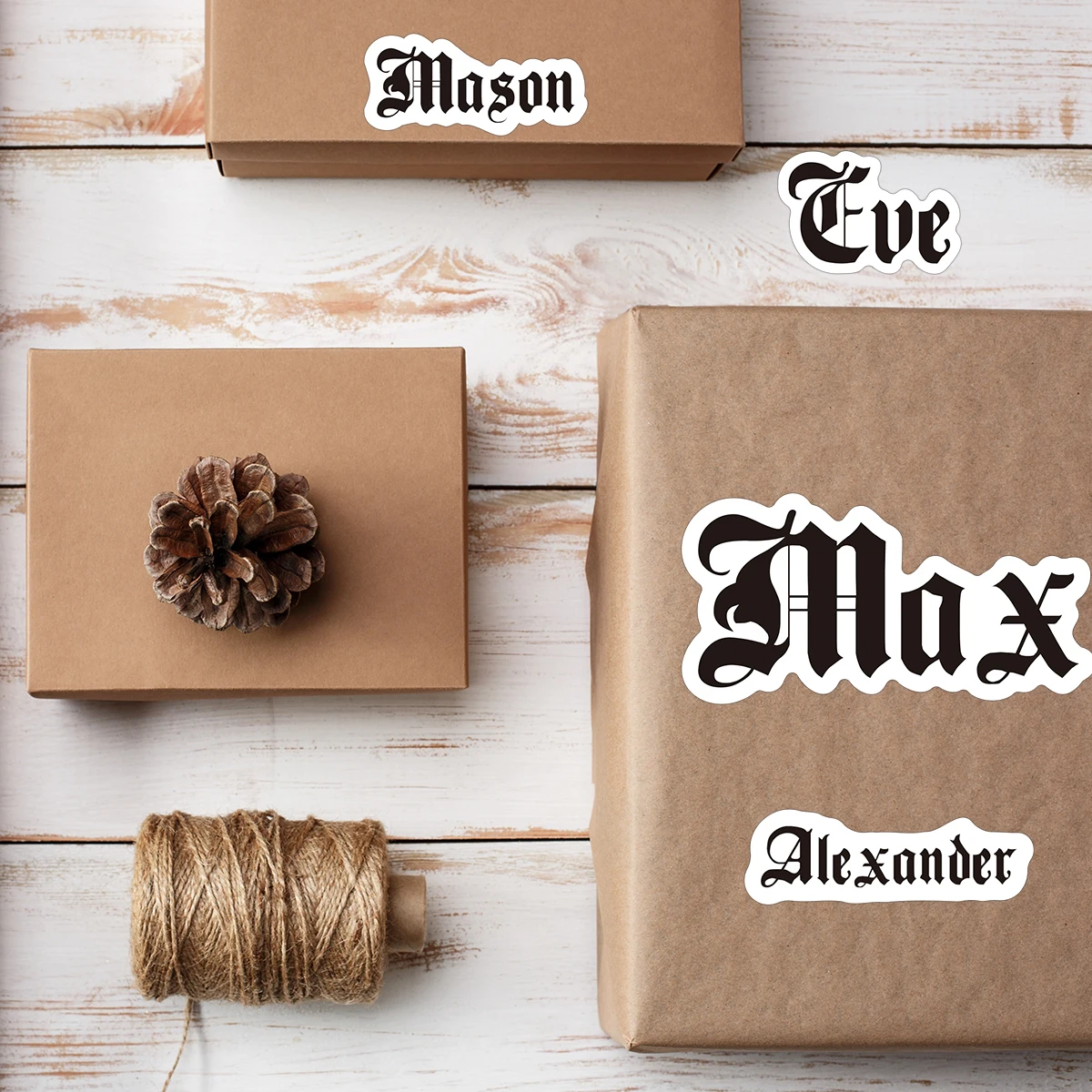 3 Stück personalisierte Aufkleber mit Ihrem Text für DIY-Namensschilder, Laptop-Aufkleber, Geschenktüten-Aufkleber, Werbeaufkleber für kleine Unternehmen, Partydekoration – Detail 5