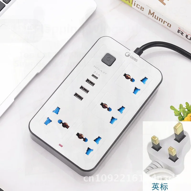 

Jishun, вилка с 6 отверстиями, универсальный кабель длиной 2 м, розетка для безопасности детей, USB-выход, настенная розетка для домашнего использования, европейская и американская