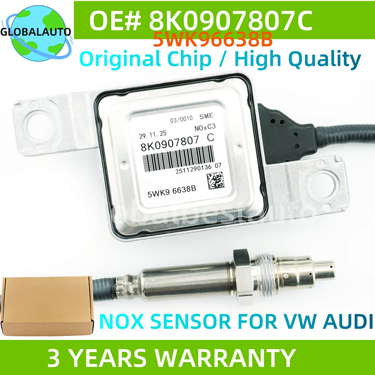 

8K0907807C 5WK96638B Высококачественный НОВЫЙ датчик NOx для AUDI A4 S4 A5 S5 / для VW Passat Duvet Sedan Trendline 2.0L-L4