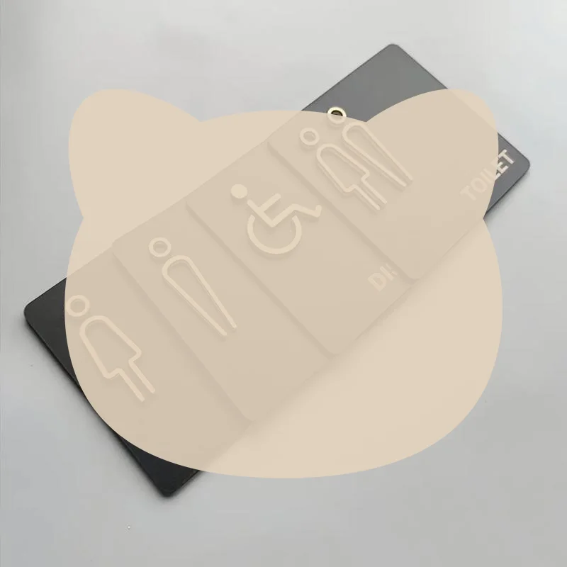 3D Acrylic Toilet Sign Waterproof Self-Adhesive Bathroom Door Plate for Offices Hotels Public Restroom Areas